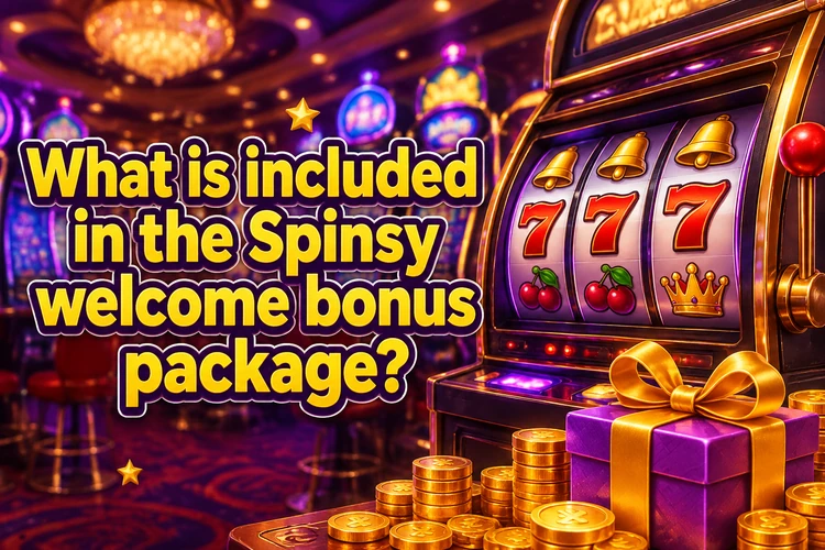 What is included in the Spinsy welcome bonus package?